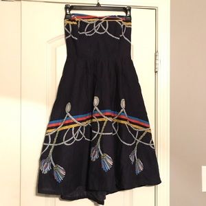 Anthropologie | Strapless Sailor Dress